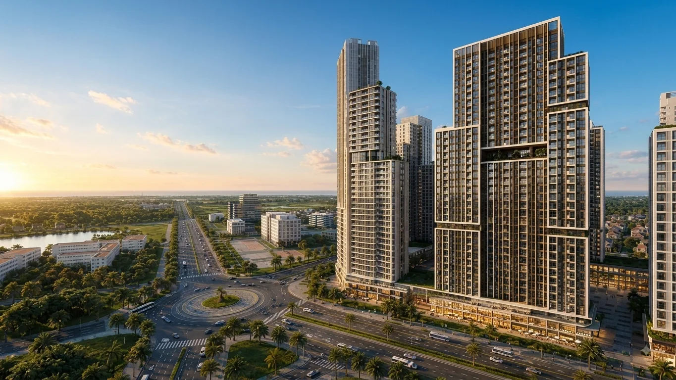 Phối cảnh các tòa tháp chung cư Sun Trường Vinh